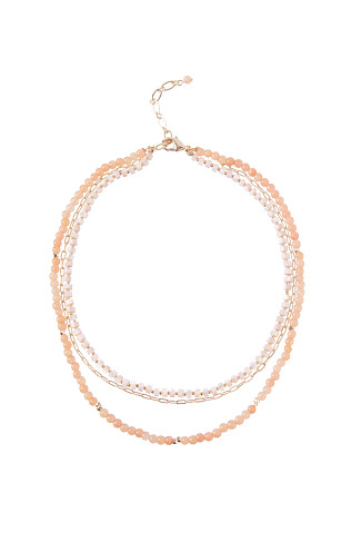PEACH Moonstone Peach Layered Necklace