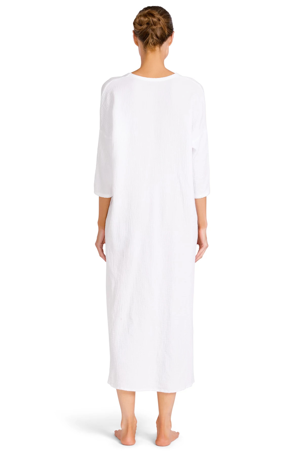WHITE Emily V-Neck Caftan image number 2