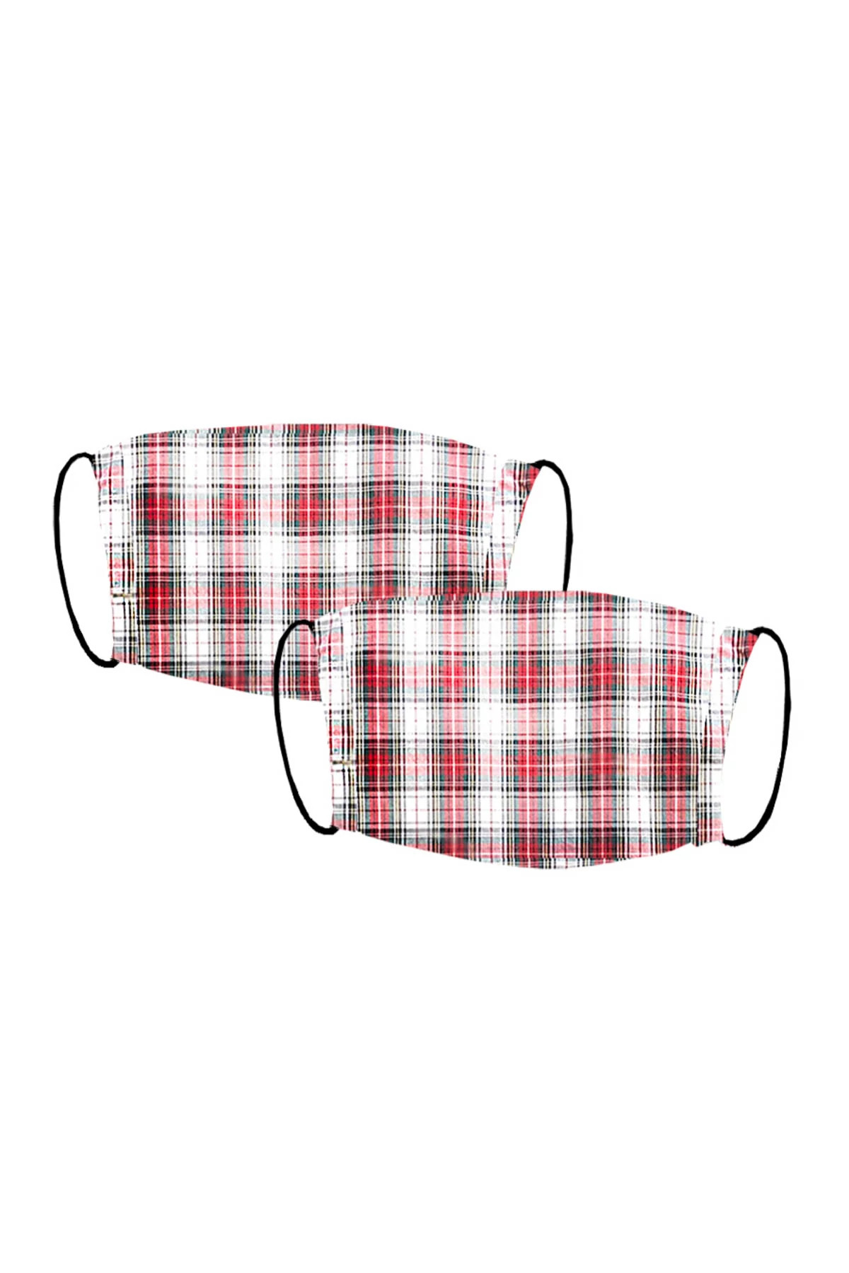 WHITE GINGHAM Gingham Cotton Kids Peace Mask (2 Pack) image number 1