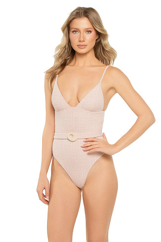 ROSE CREAM Catalina Belted One Piece Swimsuit
