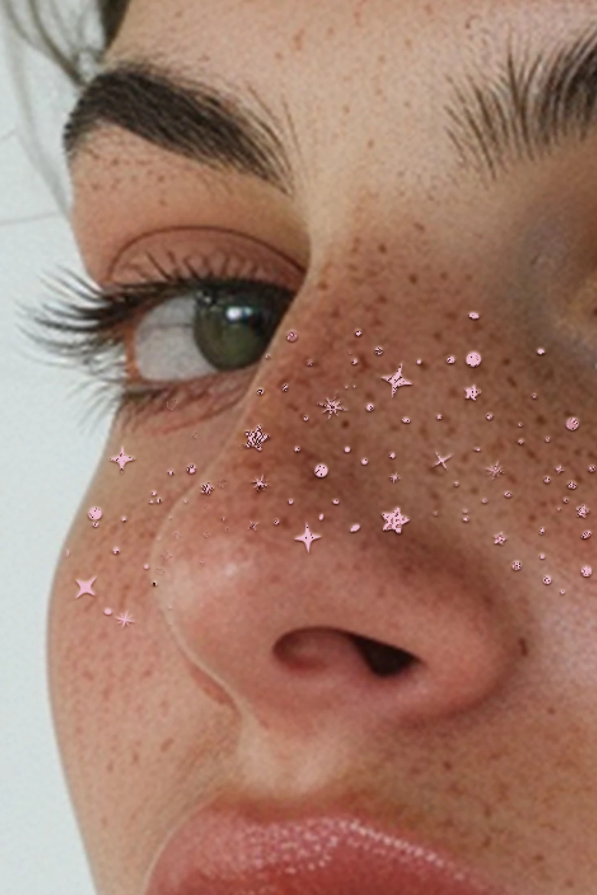 ROSE GOLD Rose Gold Glitter Freckles Makeup Patches image number 3