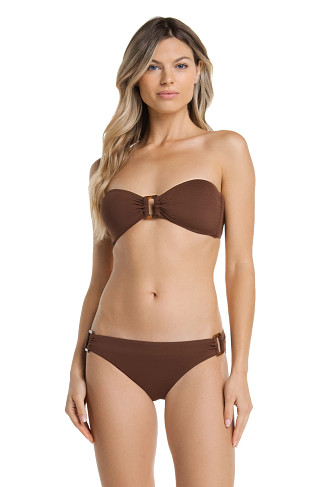 CHOCOLATE BROWN Tortoise Bandeau Bikini Top