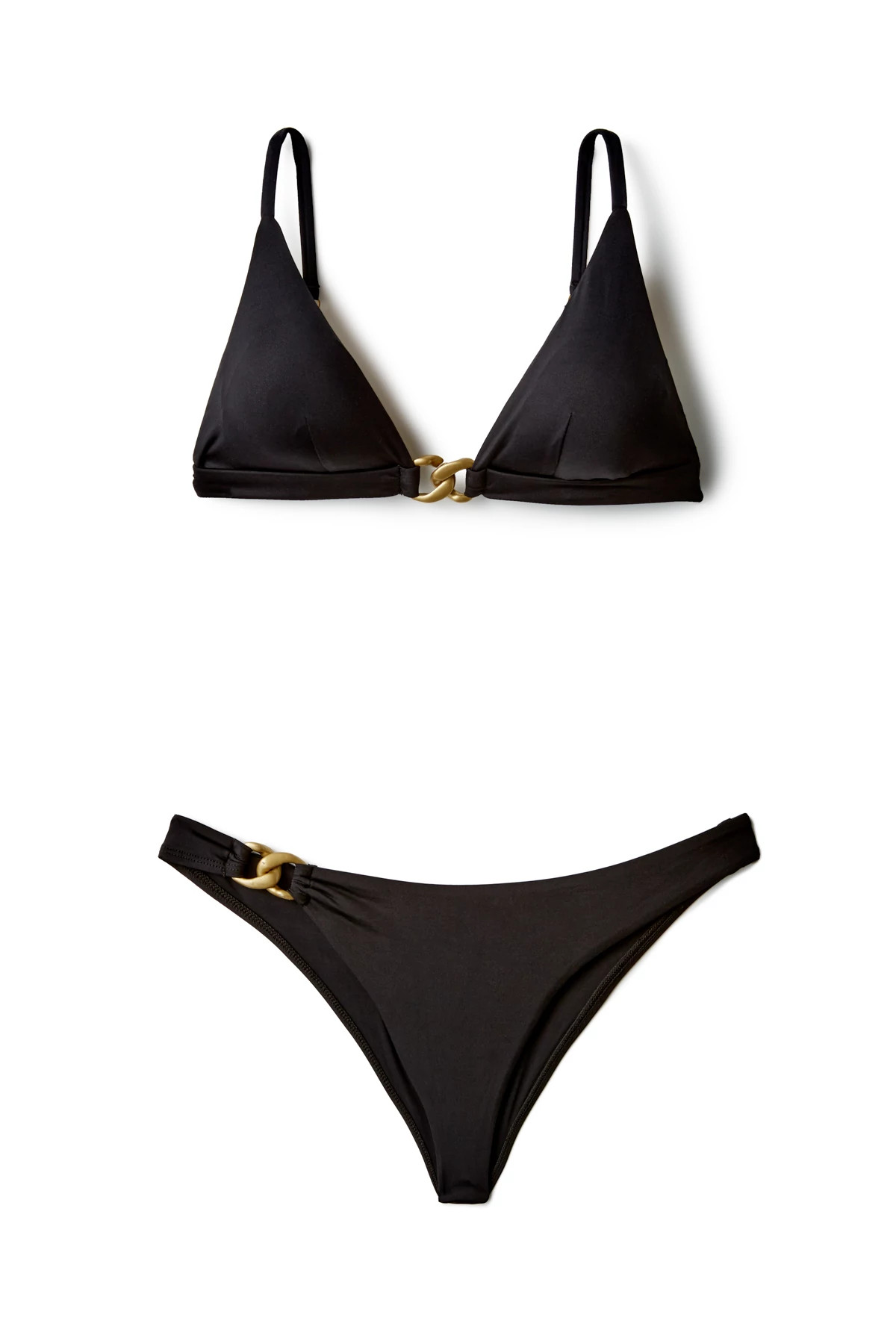BLACK RELUX Luxe Link Triangle Bikini Top image number 3