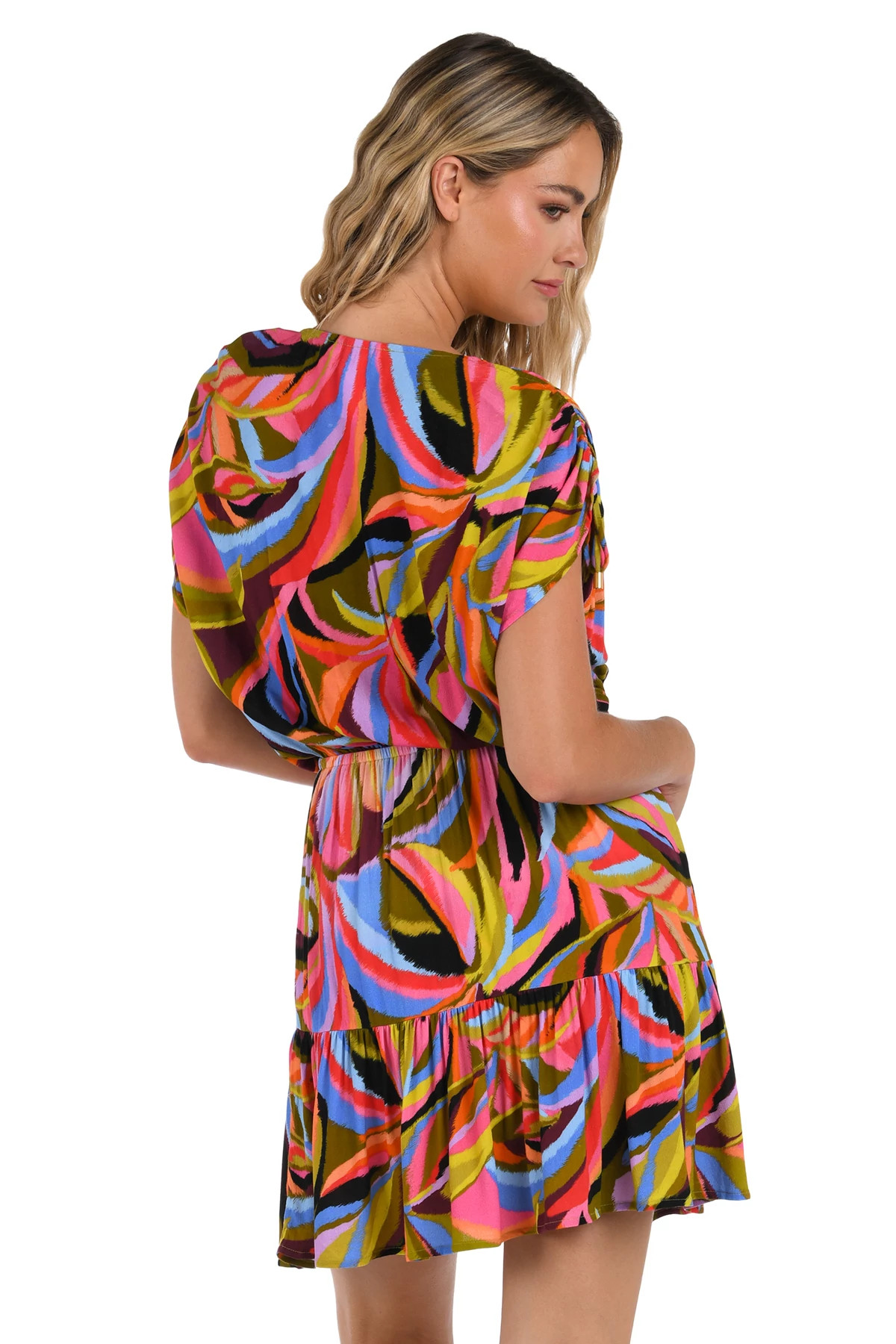 MULTI Tropic Waves Midi Dress image number 2