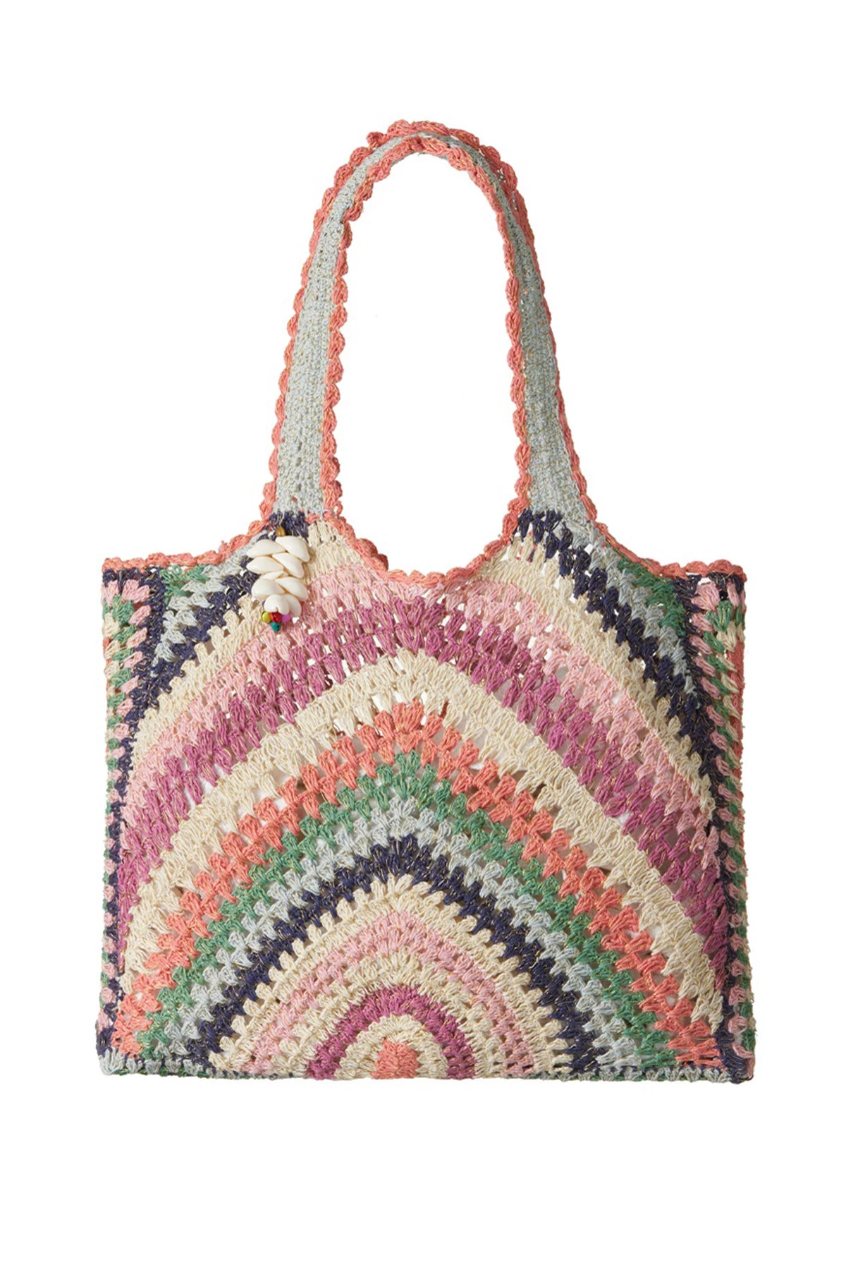 NATURAL Large Kaia Crochet Tote image number 1