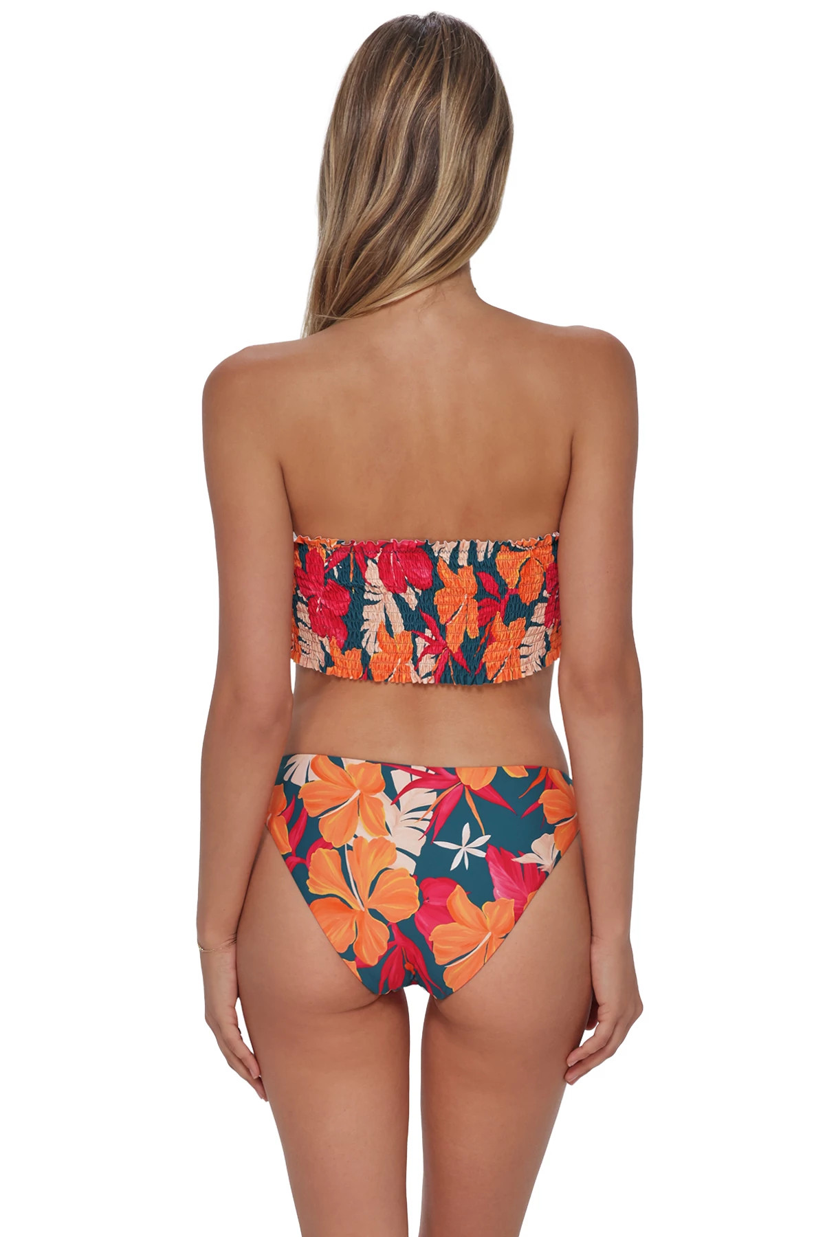 MOONLIT DIP Kali Smocked Bandeau Bikini Top image number 3