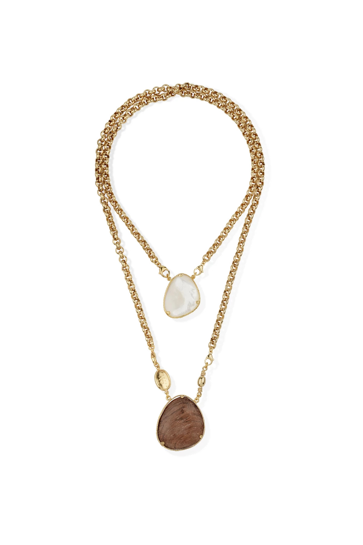 601 MULTI Silia Layered Stone Pendant Necklace image number 1