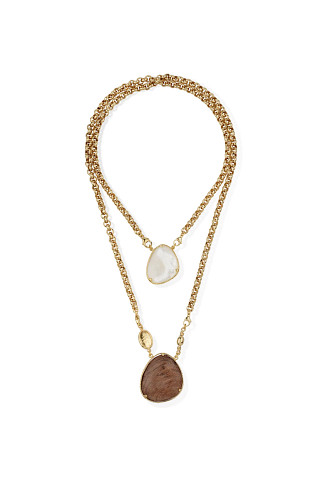 601 MULTI Silia Layered Stone Pendant Necklace