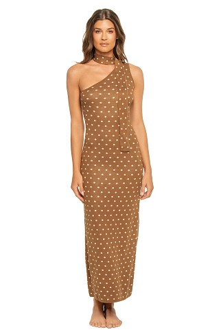 BROWN Natalie One Shoulder Knit Maxi Dress