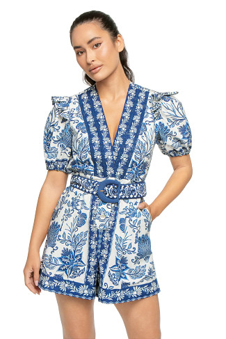 SHELL GARDEN OFF-WHITE V-Neck Romper