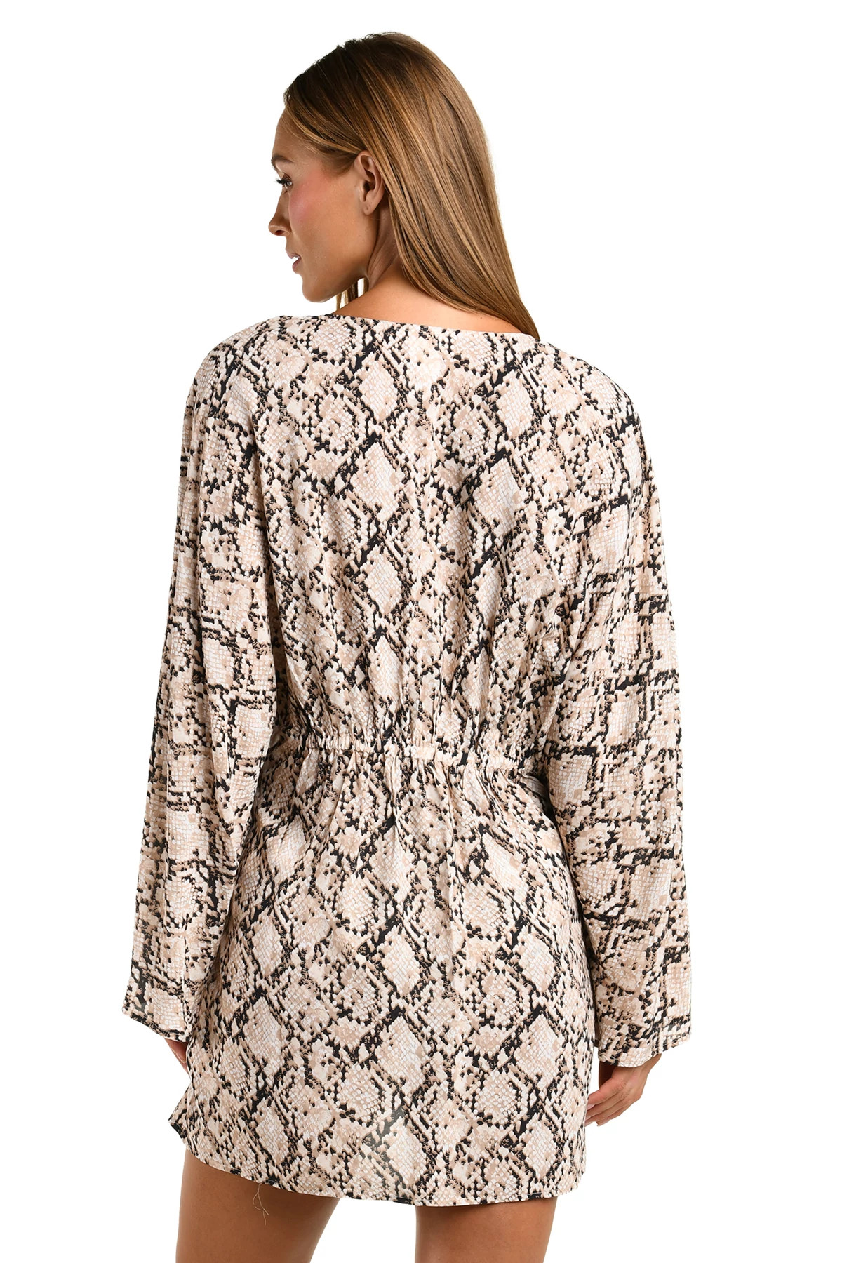 MULTI Snake Print Chiffon Tunic Cover Up image number 2