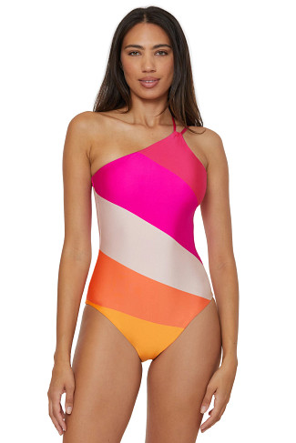 MULTI Sunburst Asymmetrical One Piece Swimsuit 