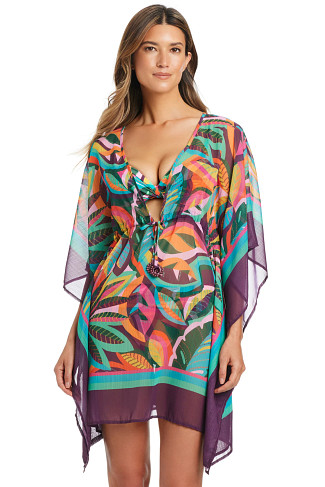 MULTI Tropical Print Sheer Caftan