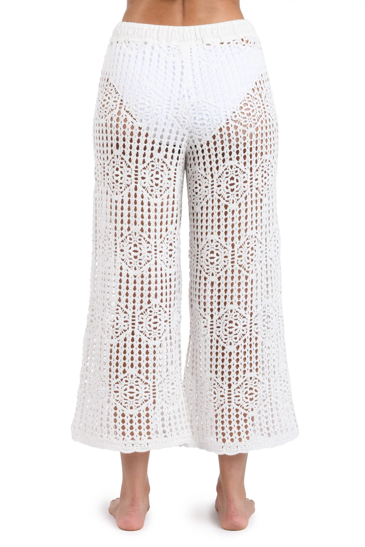 IVORY Crochet Cropped Pants image number 2