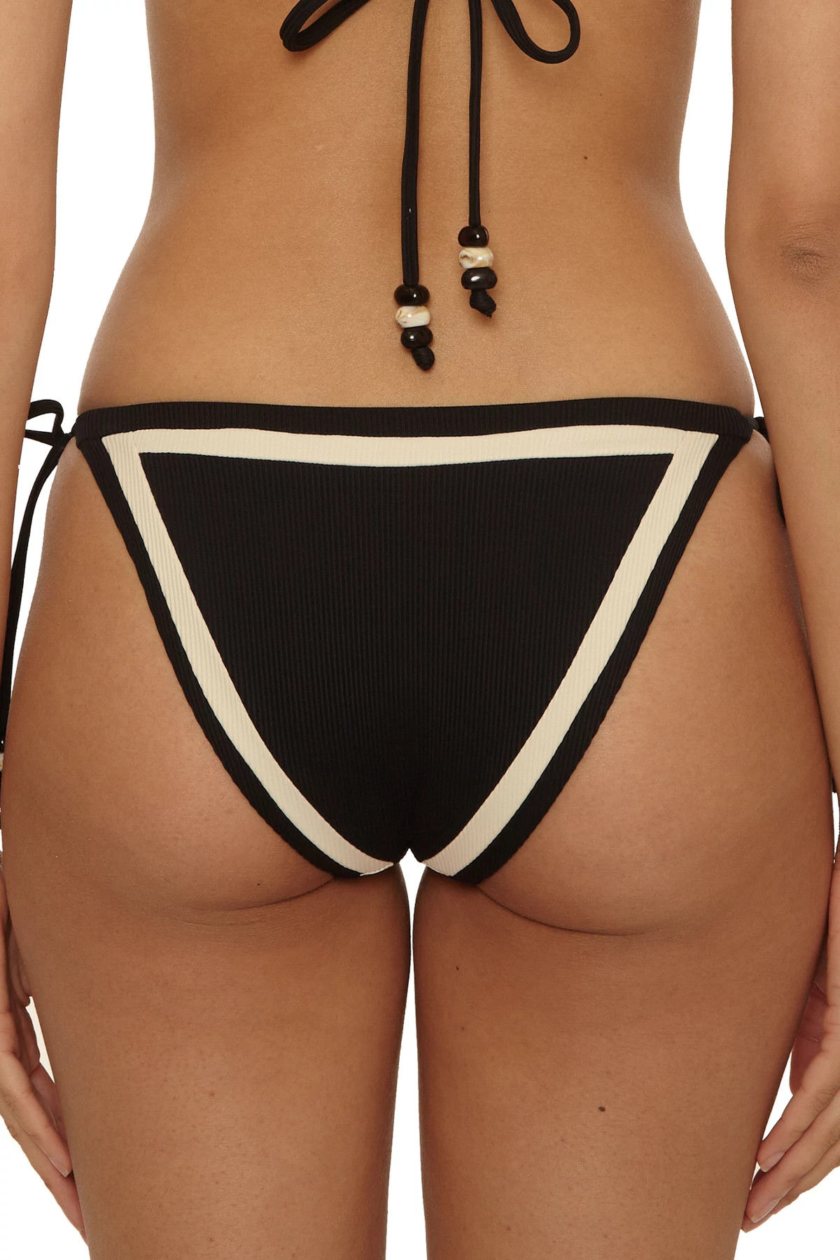 BLACK/TAN Coastline Hipster Bikini Bottom image number 2