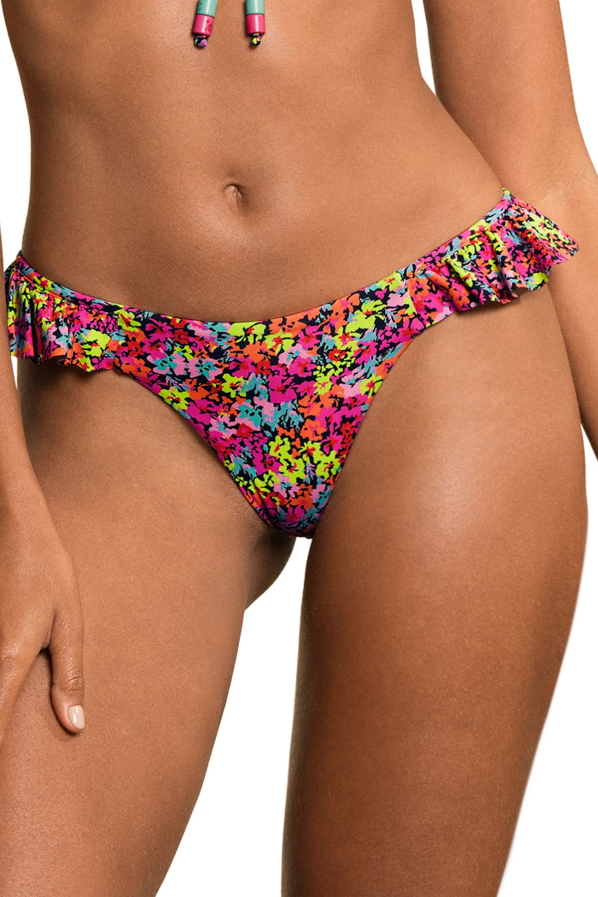 MONET Kali Ruffle Brazilian Bikini Bottom image number 1