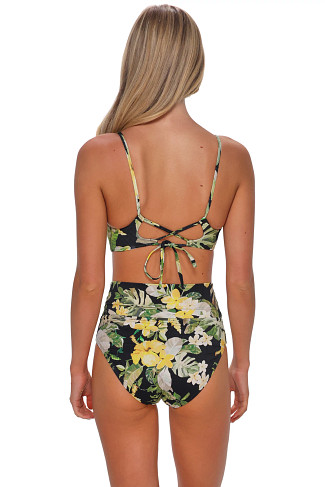 NIGHT BLOOM Lyla Lace-Up Bralette Bikini Top