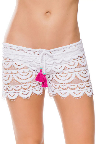 WHITE Lace Tie-Front Shorts