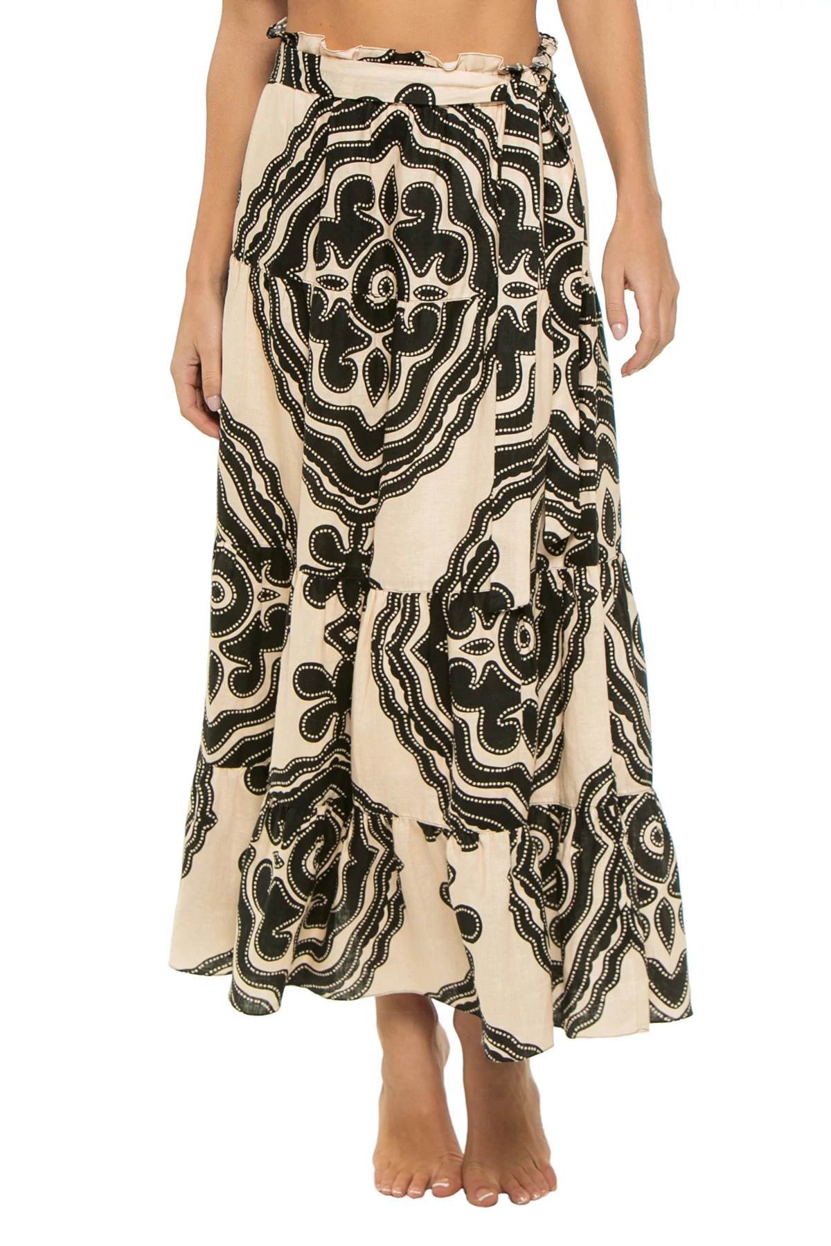 NIKU CREAM Sanaa Linen Maxi Skirt image number 1