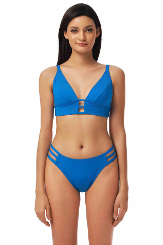 BRIGHT BLUE Split Tab Bralette Bikini Top