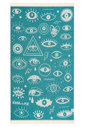 PETROL Electric Eyes Feather Towel