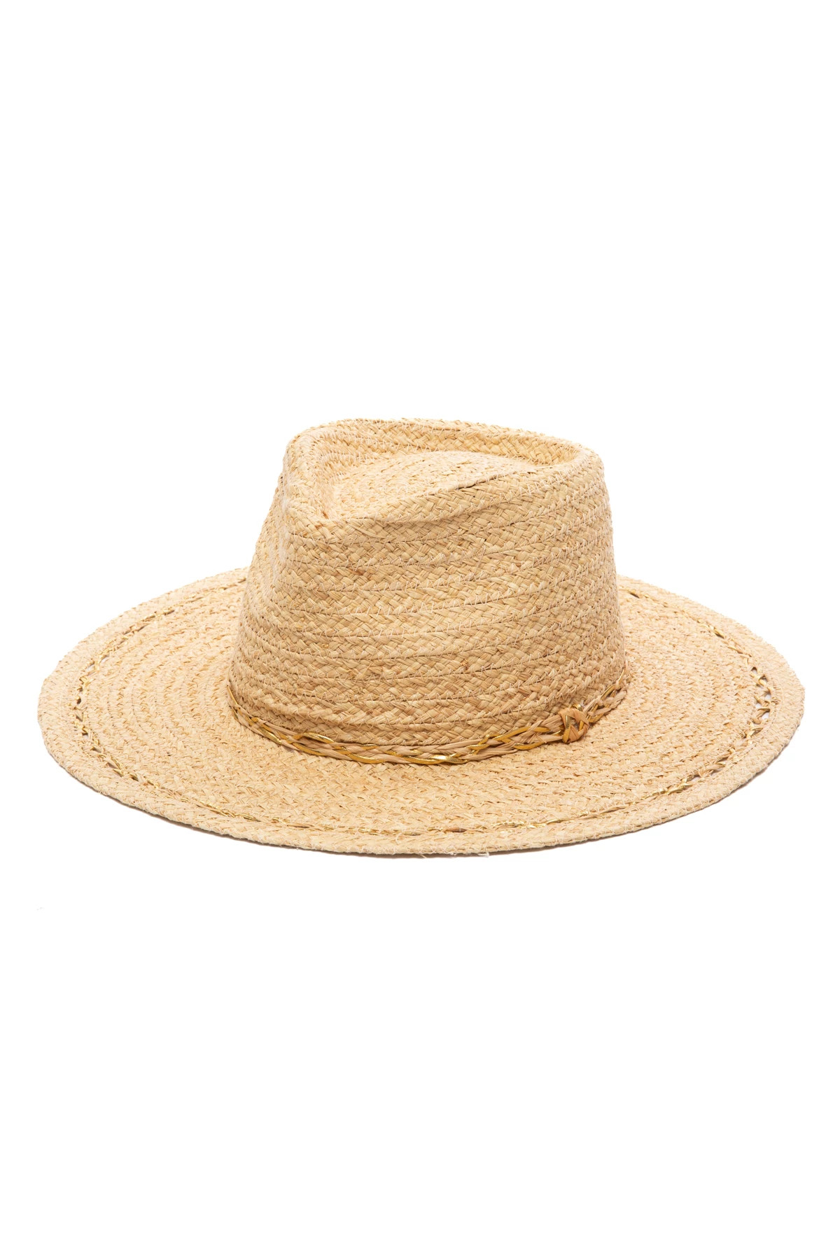 NATURAL Gold Braided Fedora image number 1