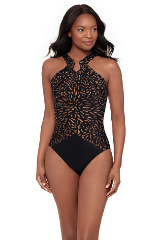 BLACK Aphrodite High Neck One Piece Swimsuit