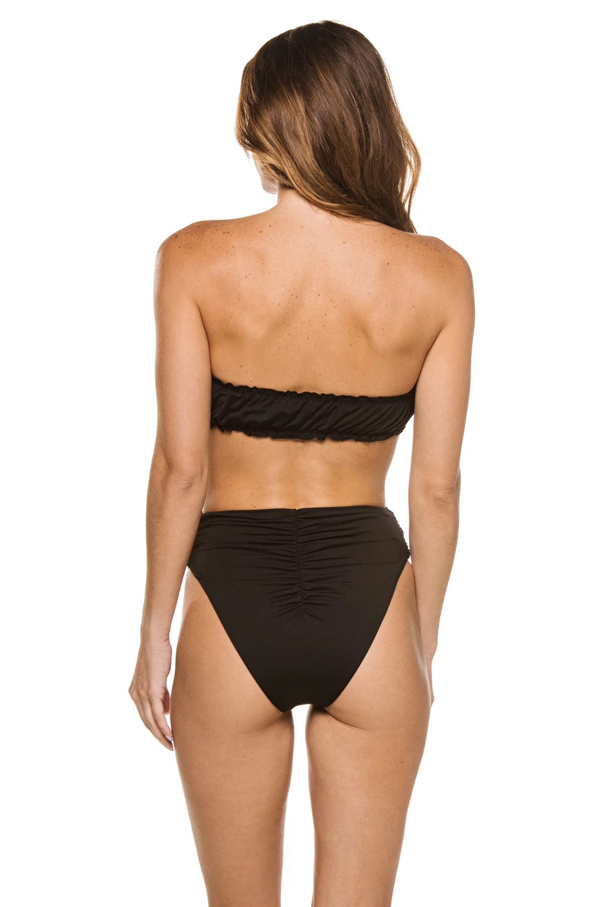 BLACK Scrunchie Bandeau Bikini Top image number 2
