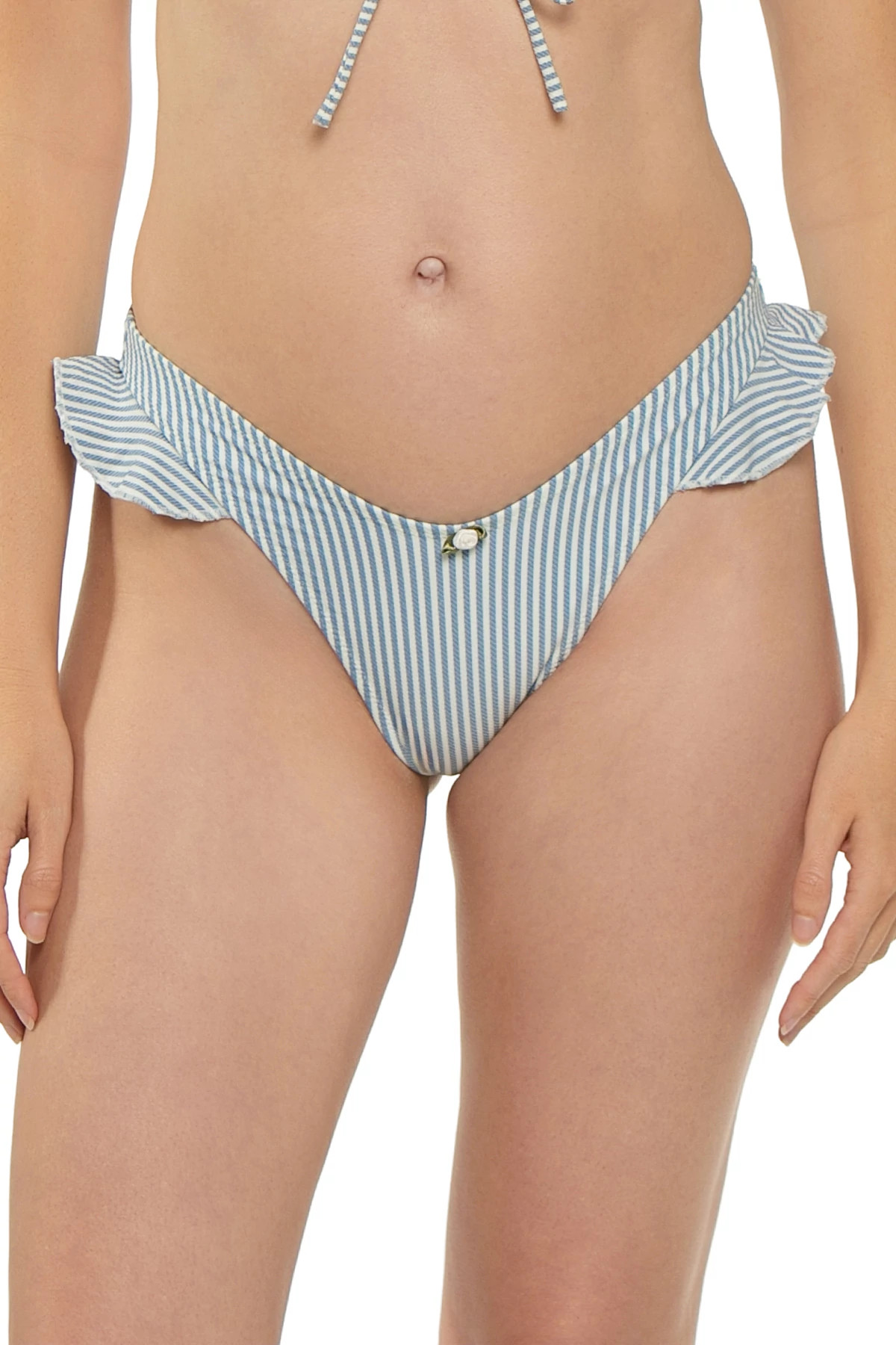 CLASSIC BLUE STRIPE Kelly Brazilian Bikini Bottom image number 1