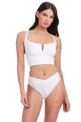 WHITE Banded Bikini Top