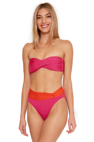 PINK PEPPERCORN Textured Bandeau Bikini Top