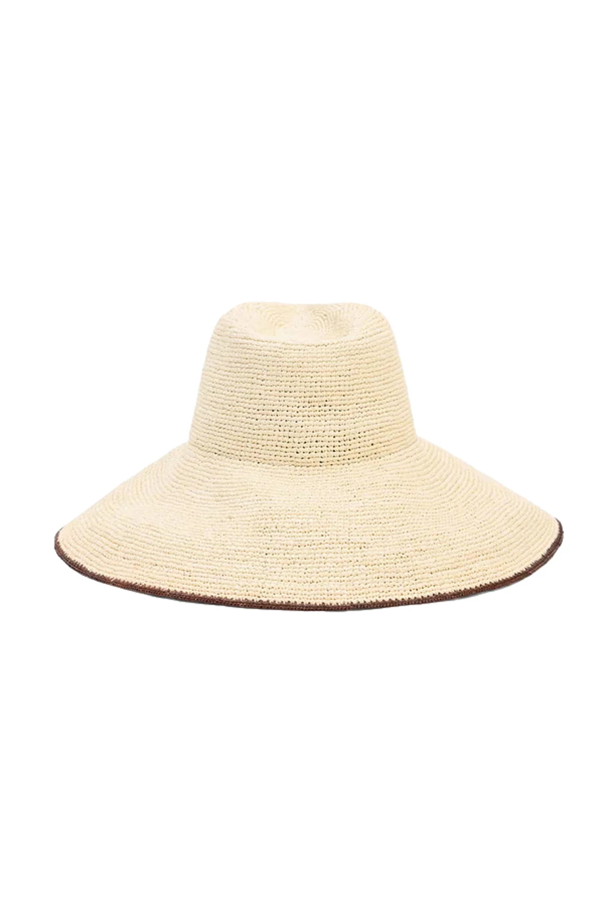 WALNUT/BLEACH Waverly Raffia Wide Brim Panama Hat image number 2