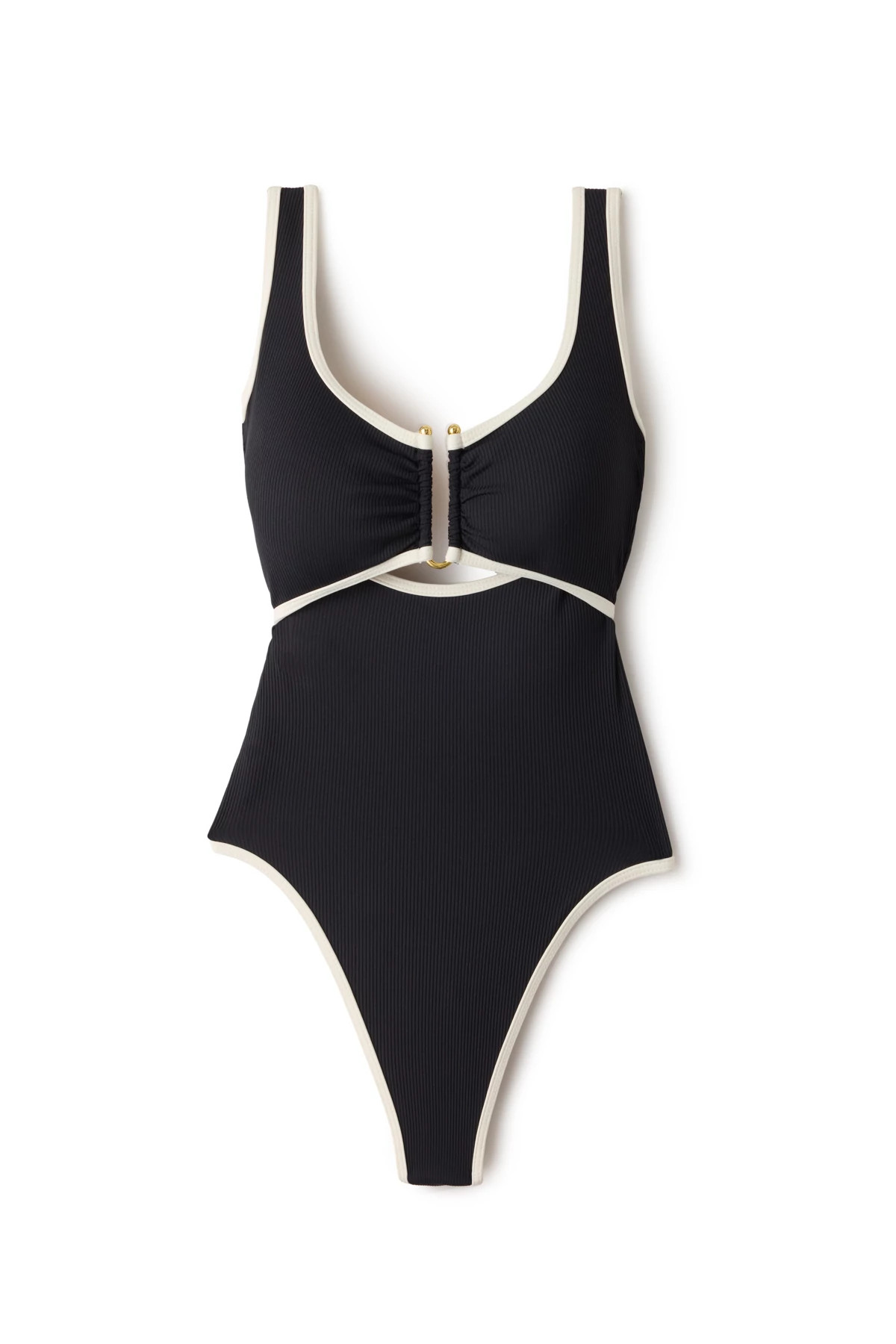 BLACK/CREAM Antibes One Piece Swimsuit image number 3