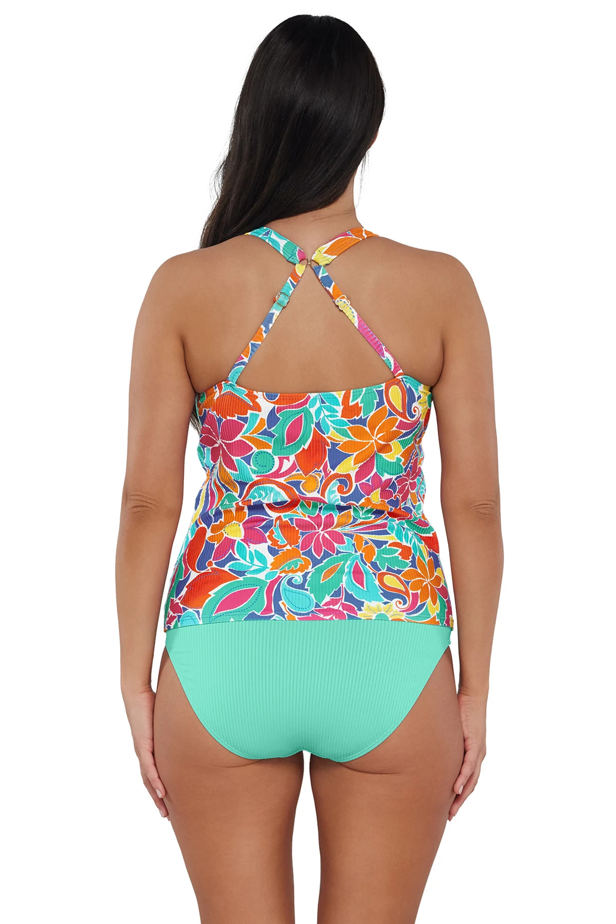 FESTIVE FLORAL SANDBAR RIB Emerson Tankini Top image number 2