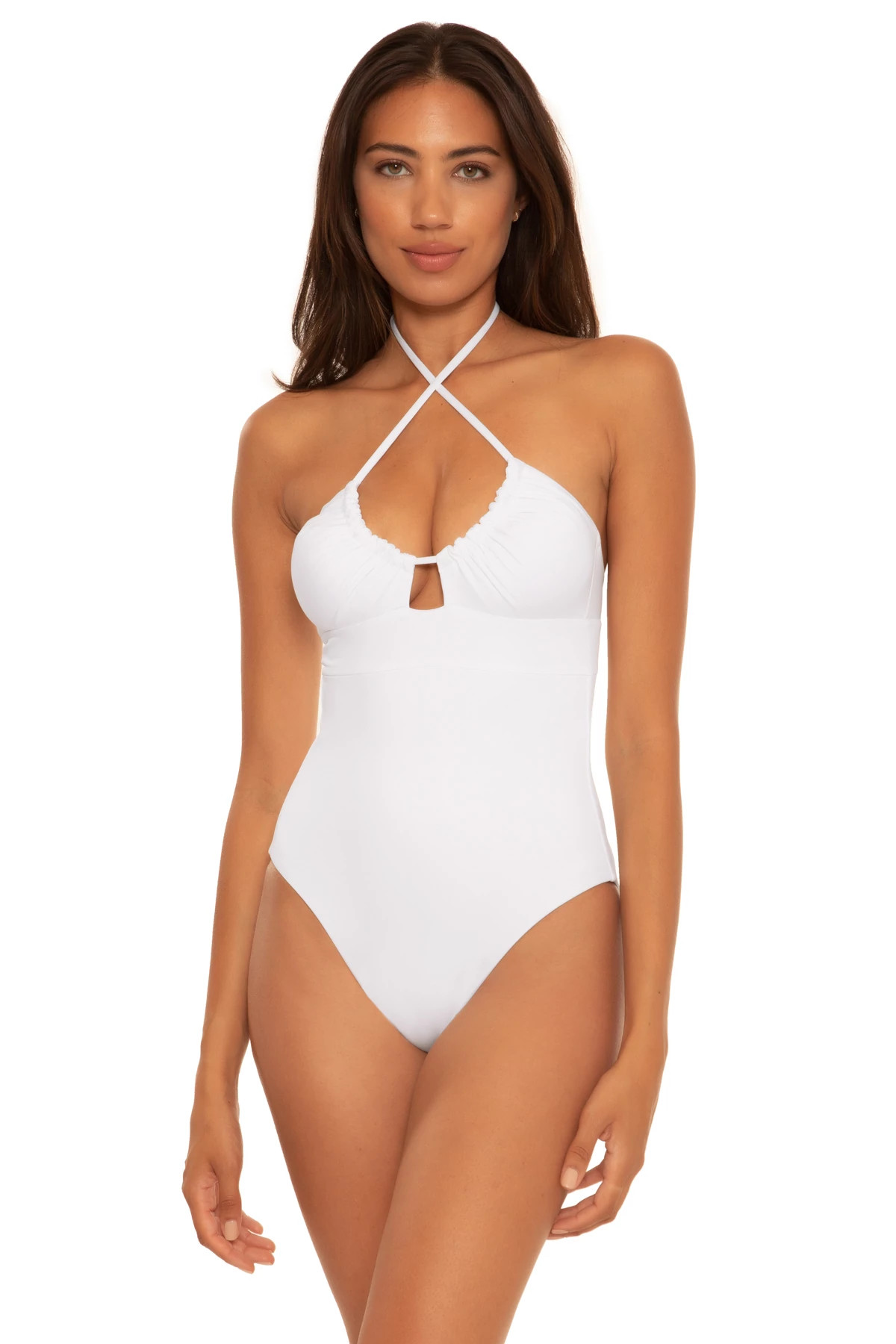 WHITE Candice Convertible Halter One Piece Swimsuit image number 4