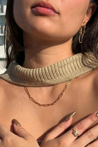 GOLD Jayden Paper Clip Chain Necklace