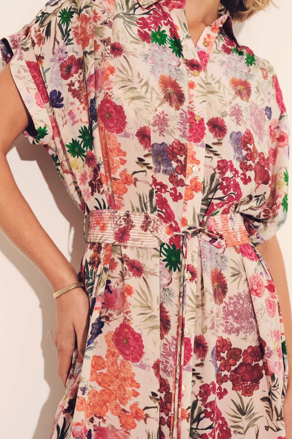 FLORAL PINK Valerie Caftan Dress image number 4