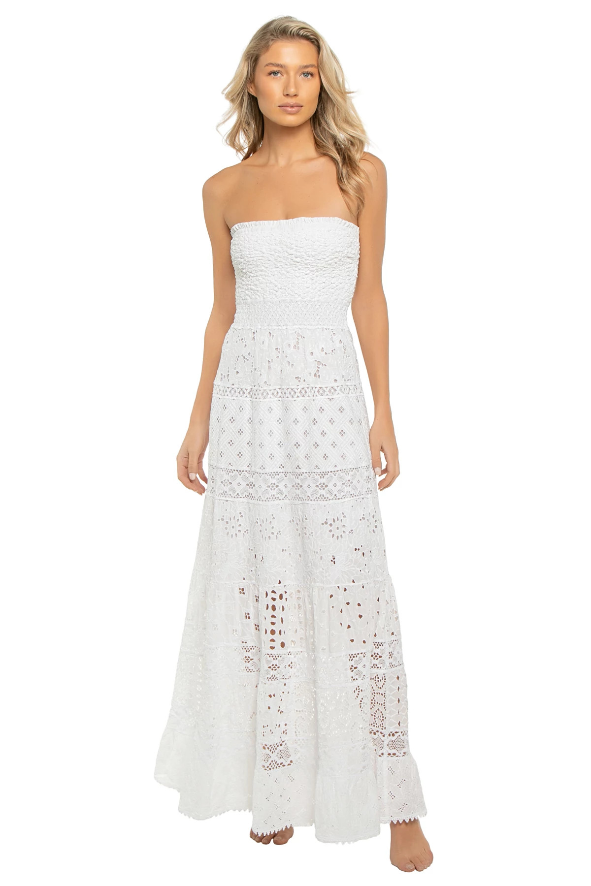 WHITE/WHITE Tahina Maxi Dress image number 1