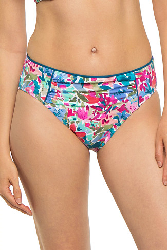 DUSTY LUPINE Shirred High Waist Bikini Bottom