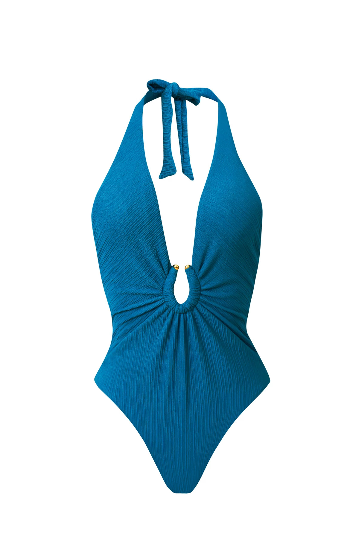 TURQUOISE TIDES Halter One Piece Swimsuit image number 4
