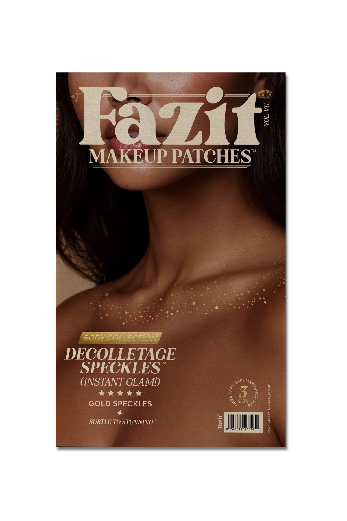 GOLD Gold Decolletage Glitter Makeup Patches image number 1