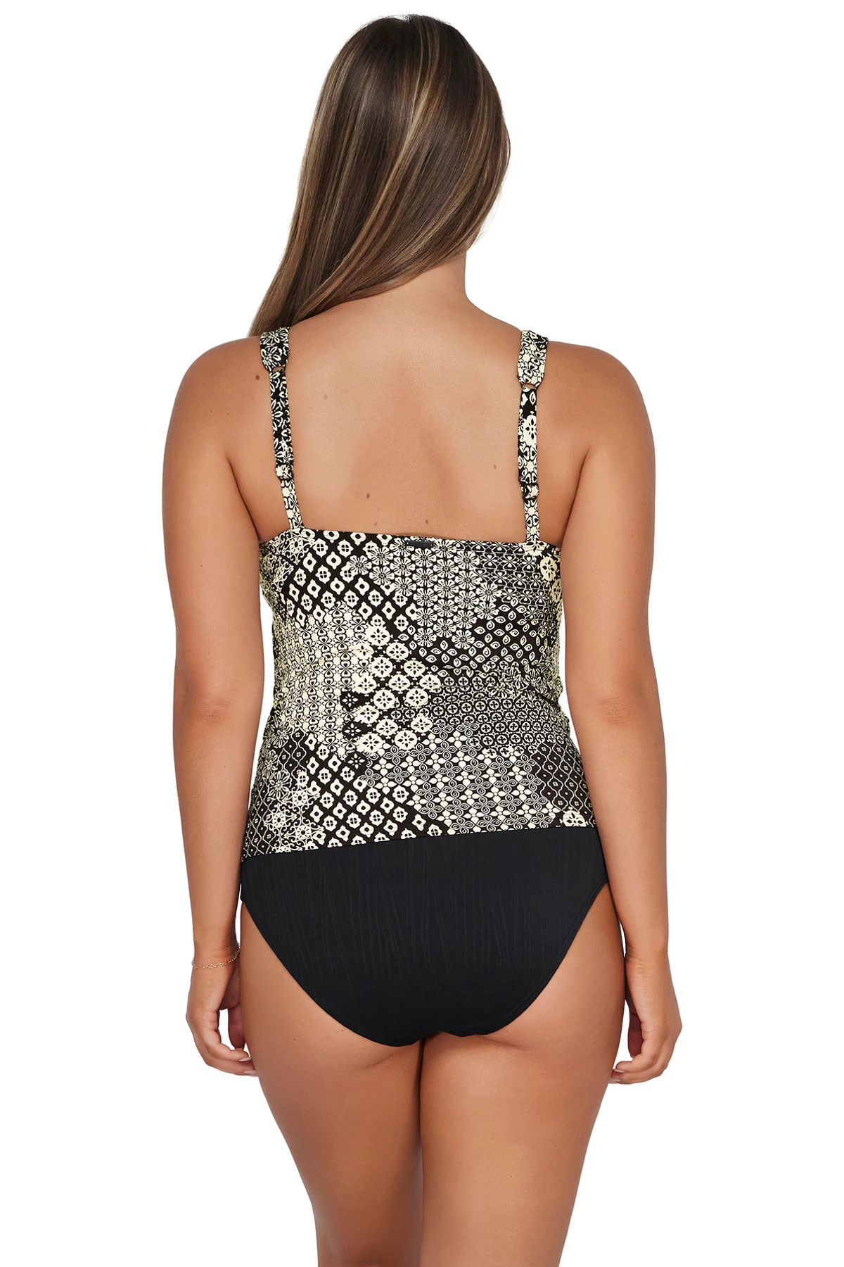 VENICE SEAGRASS TEXTURE Elsie Underwire Tankini Top (D+ Cup) image number 3