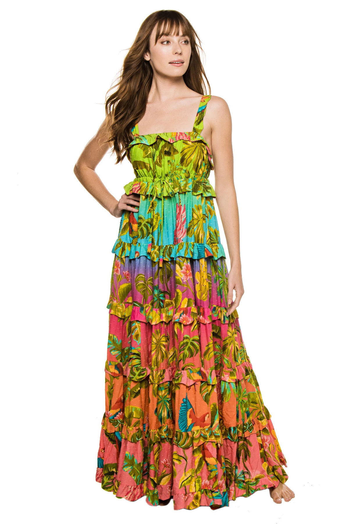 MULTI Ombre Forest Maxi Dress image number 1