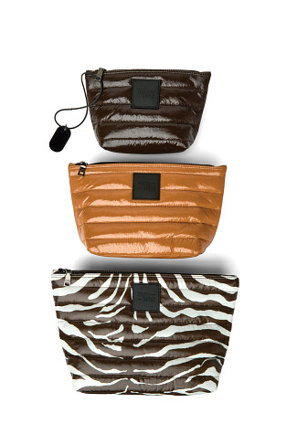 CHOCOLATE ZEBRA GLOSSY NUDE GLOSSY CHOCOLATE Travel Trio Pouch
