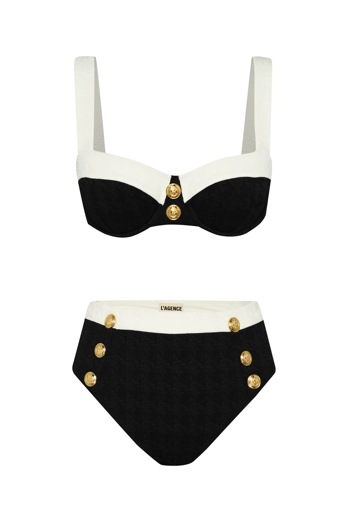 BLACK Alexandria Colorblock Bikini Top image number 4