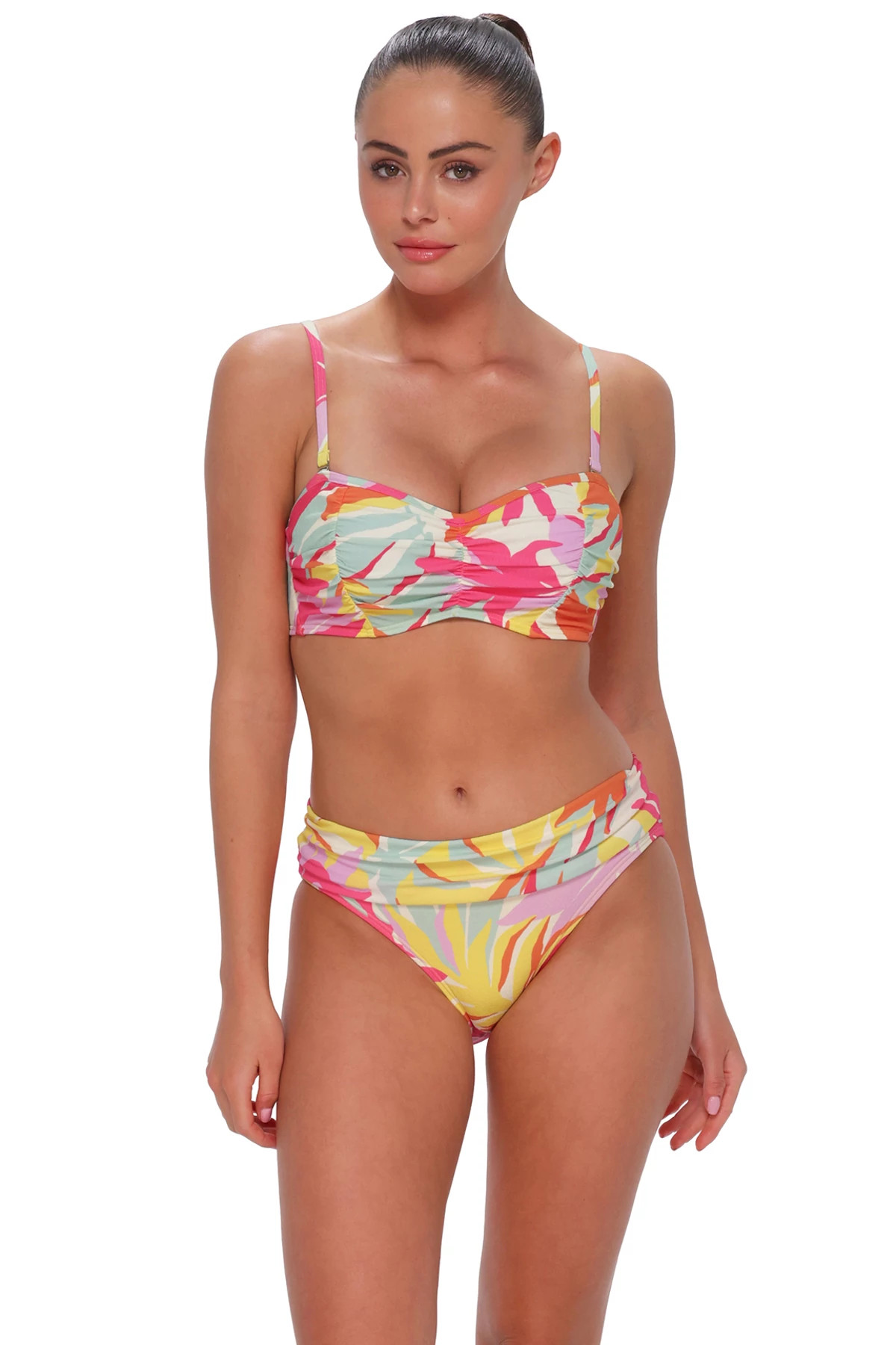 TROPICOLOR CREPE Loretta Bandeau Bikini Top (D+ Cup) image number 1