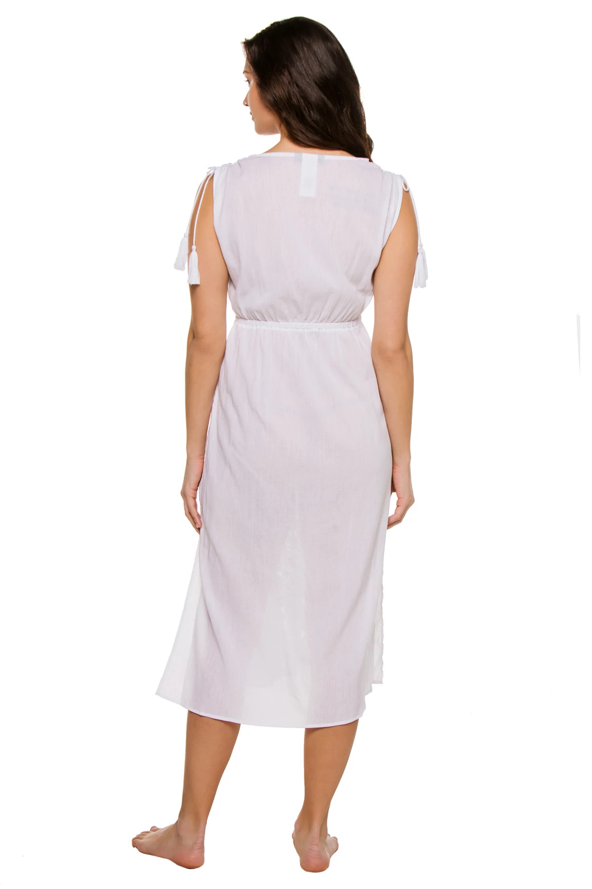 WHITE Sleeveless Midi Dress image number 2