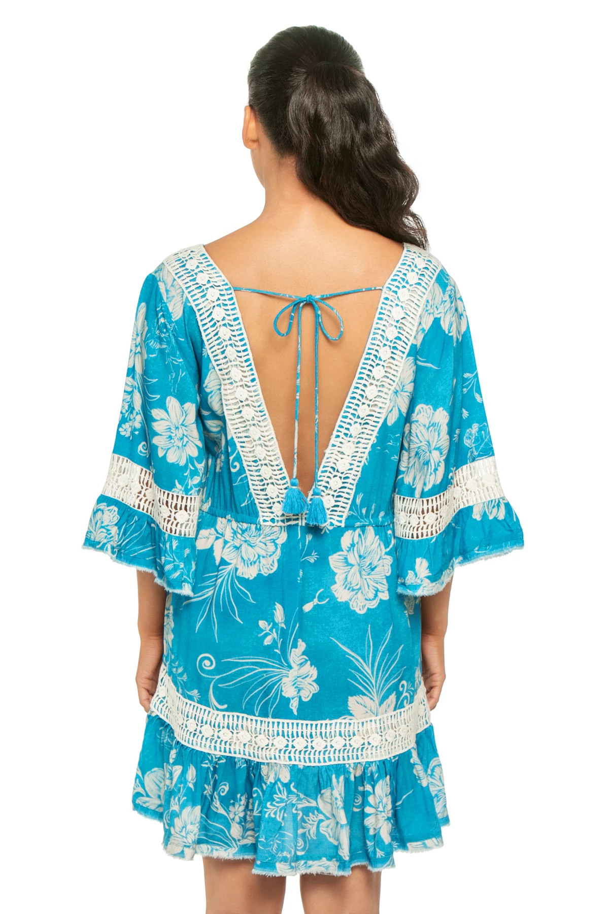 BLUE GARDEN Deep V-Neck Mini Dress image number 2