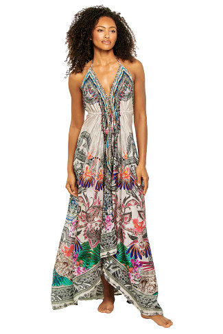 SUNRISE Hi-Low Halter Maxi Dress