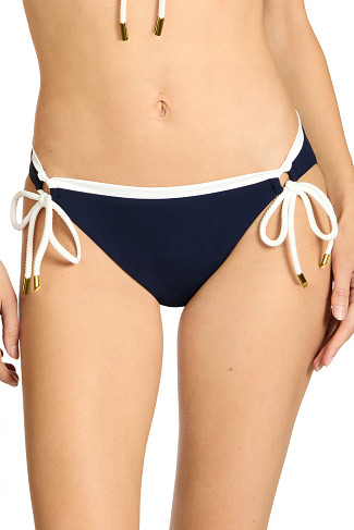 NAVY/GRASS/CREAM Jacqui Hipster Loop Tie Bikini Bottom